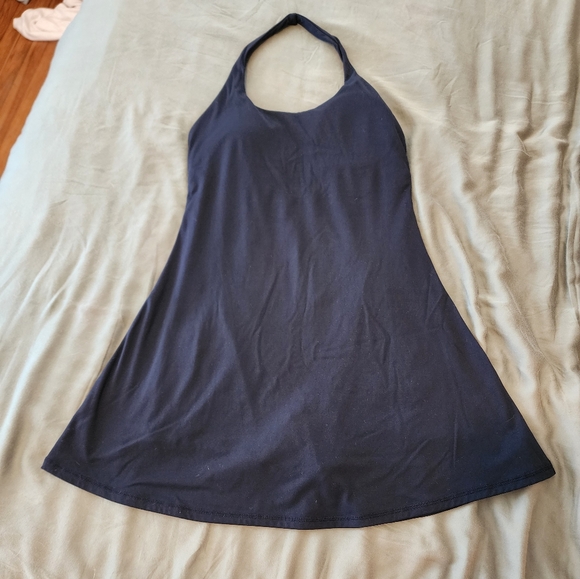 EUC Halara Halter Exercise Dress - Black - Picture 1 of 5